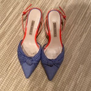 Slip on kitten heel shoes